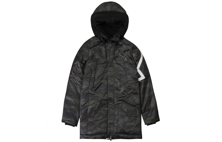 Jordan Black Mid-Length Hooded Down Jacket Winter Coat AA1952-011