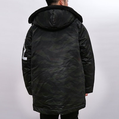 乔丹黑色中长款连帽羽绒冬季外套 AA1952-011 Details for 乔丹黑色中长款连帽羽绒冬季外套 AA1952-011