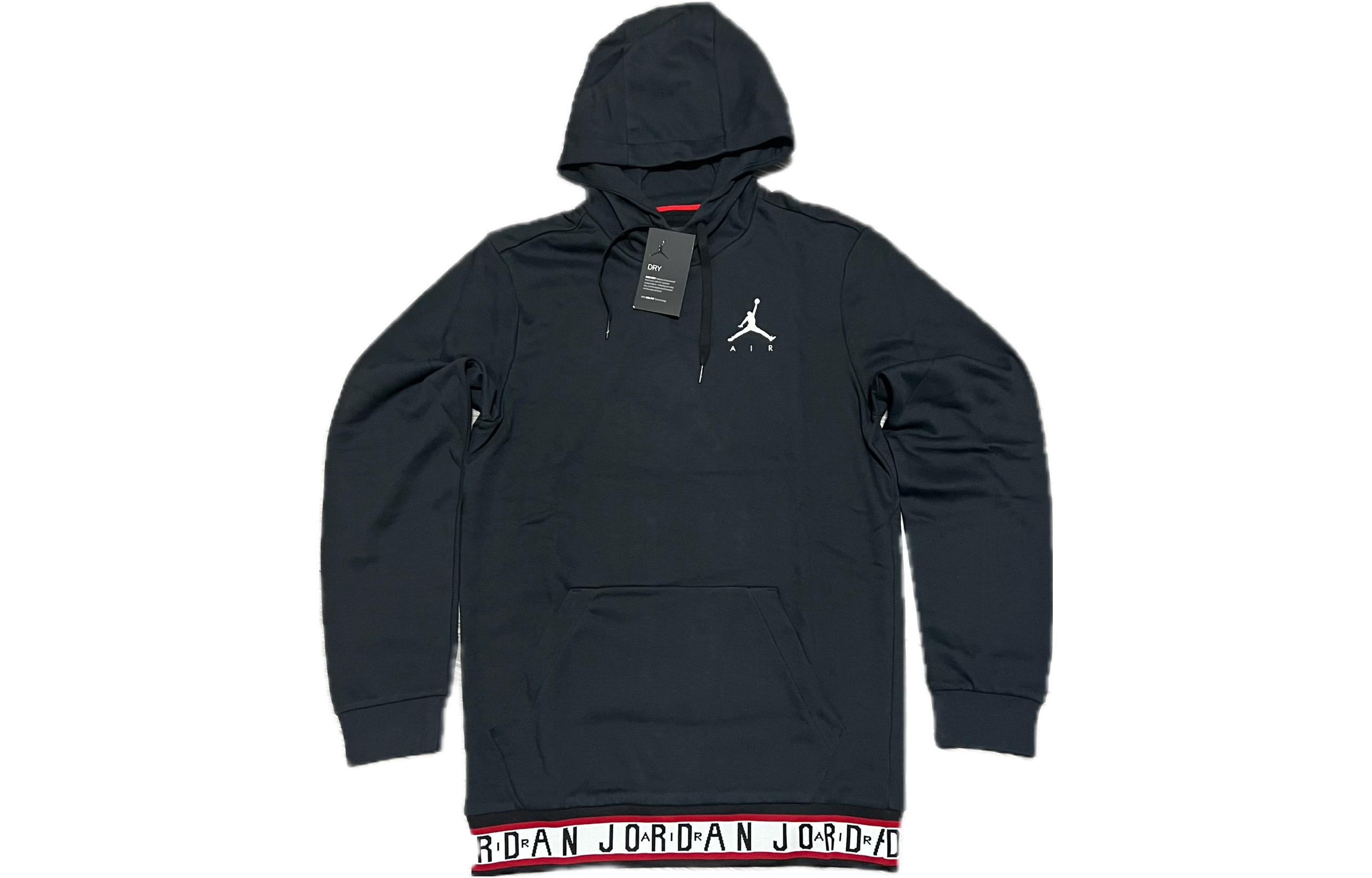 Jordan Black Pullover Hoodie with Solid Letter Graphic Print AR2252-010