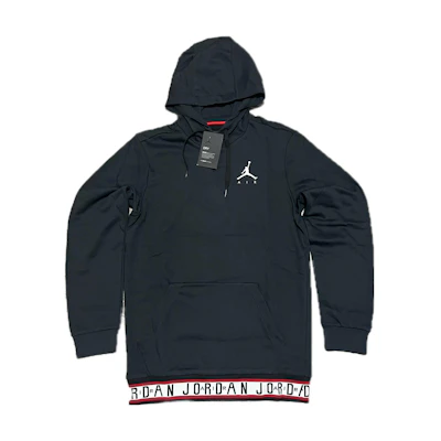 Jordan Black Pullover Hoodie with Solid Letter Graphic Print AR2252-010