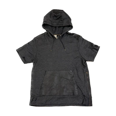 Jordan Black Short-Sleeve Hoodie with Solid Color Stitching 657923-032