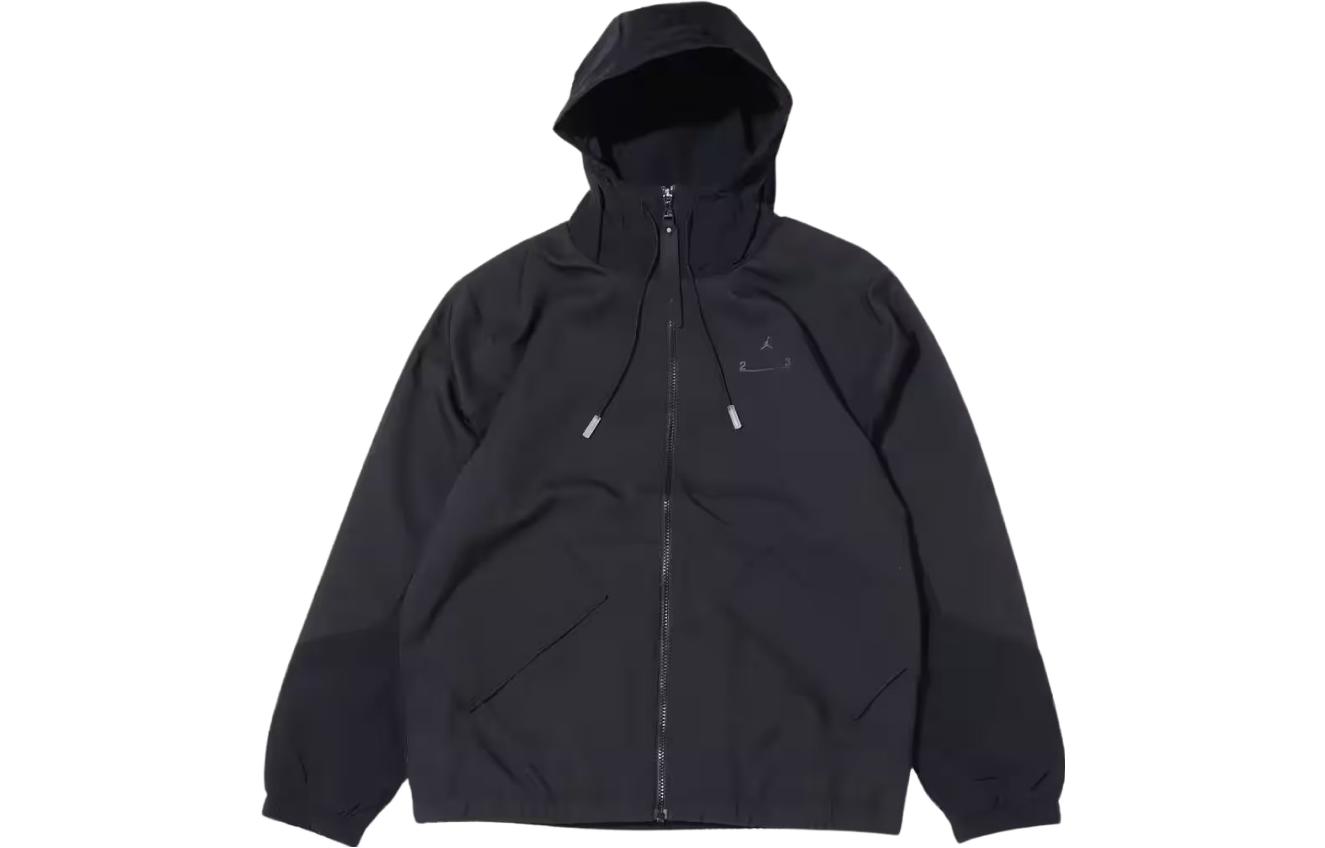 Jordan Black Solid Color Hoodie Zip-Up Jacket DX9639-010