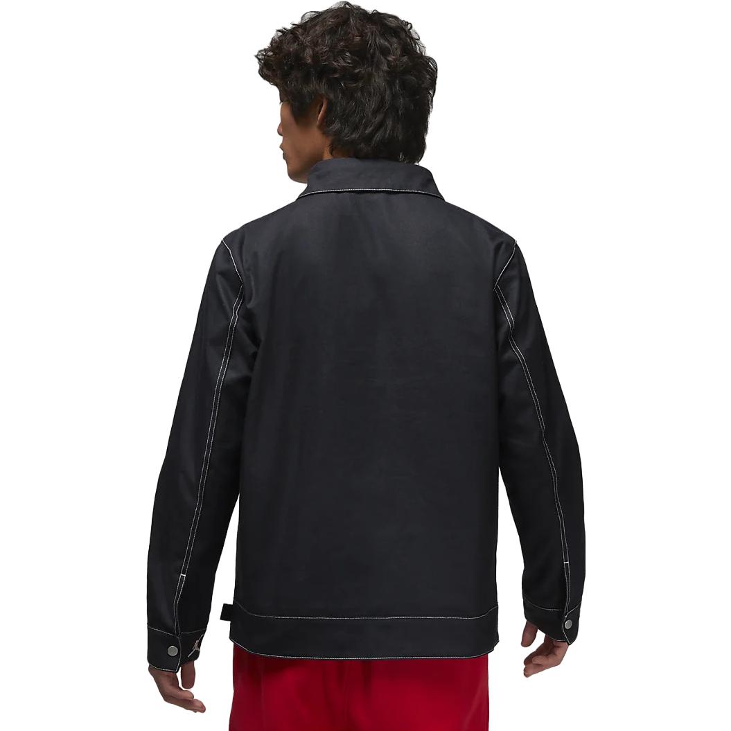 Lookbook Jordan Black Utility Jacket with Letter Patch and Zip-up Collar DX0599-010