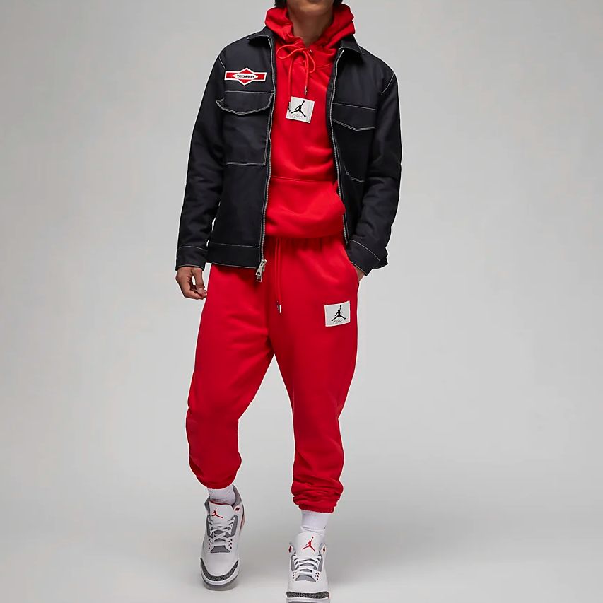 Shop Jordan Black Utility Jacket with Letter Patch and Zip-up Collar DX0599-010