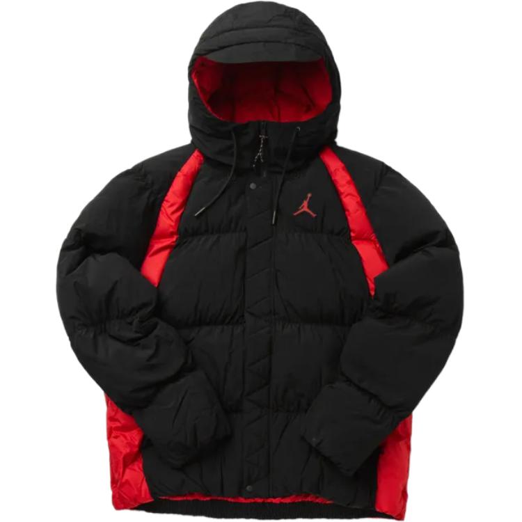 Jordan Black Waterproof Colorblock Hooded Jacket with Full Zip DA9806-010