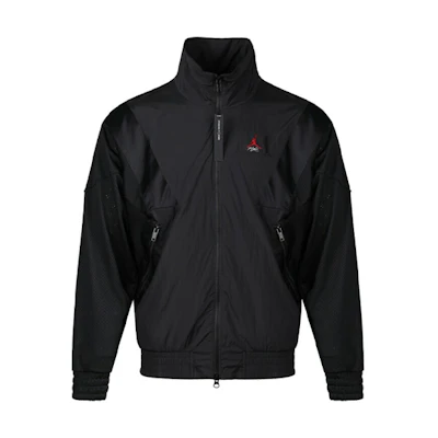 Jordan Black Windbreaker Jacket with Stand Collar AO0556-010