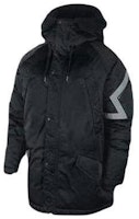 Jordan Black Winter Hooded Down Jacket Long Thick Coat AA1952-010 Jordan Black Winter Hooded Down Jacket Long Thick Coat AA1952-010
