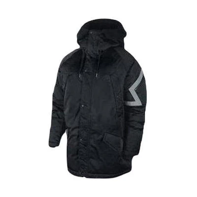Jordan Black Winter Hooded Down Jacket Long Thick Coat AA1952-010