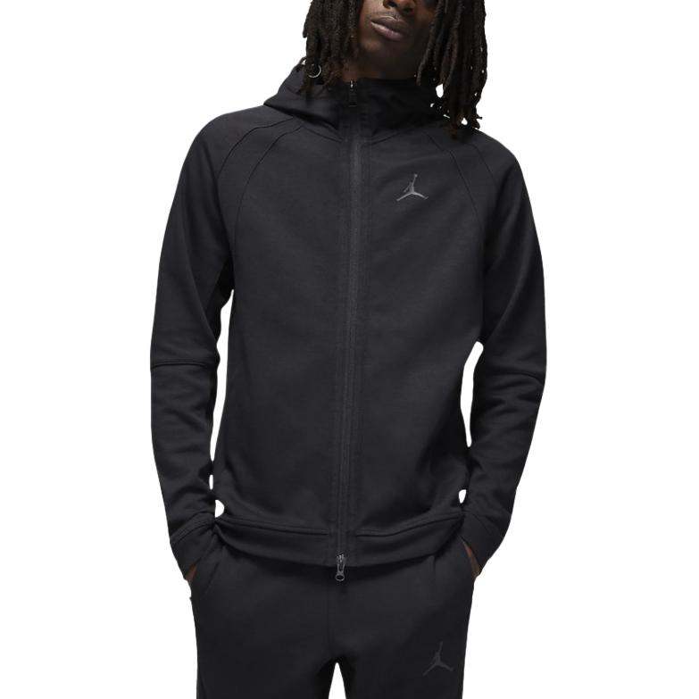 Jordan Black Zip-Up Hoodie Jacket with Fitted Design DQ7323-010