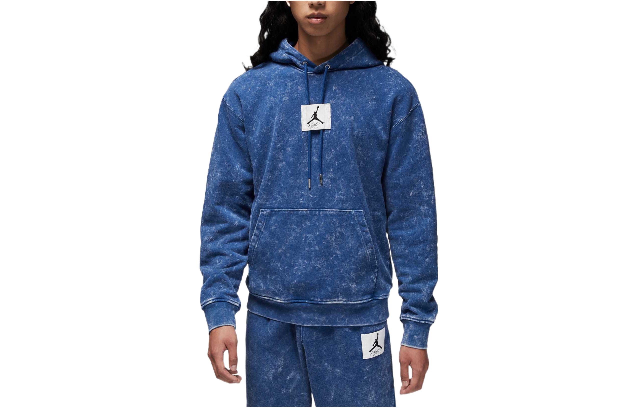 Jordan Blue Tie-Dye Logo Patch Drawstring Hoodie DR3088-493