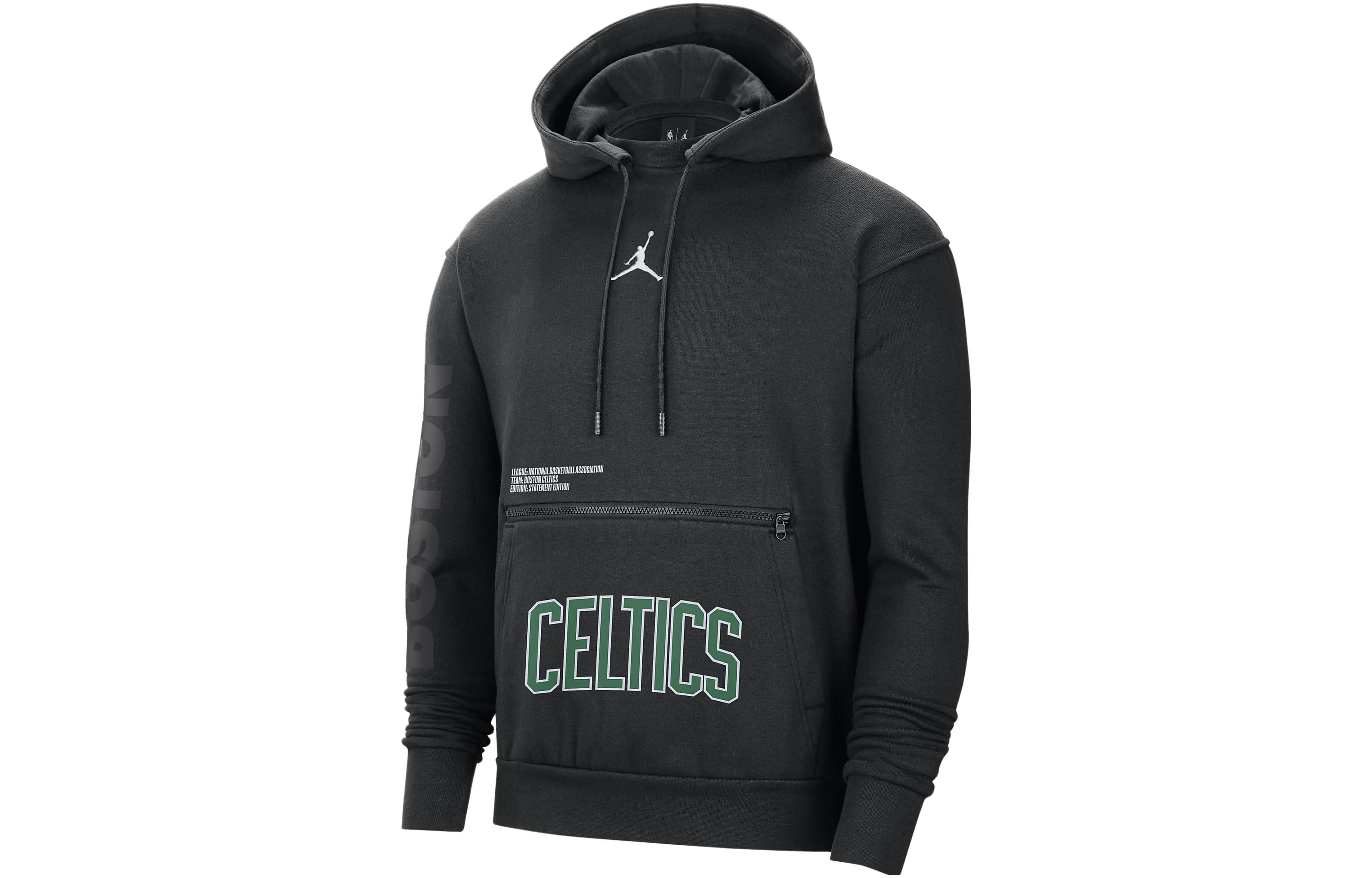 Jordan Boston Celtics Courtside Hoodie Black - Statement Edition Logo Design DR6998-010
