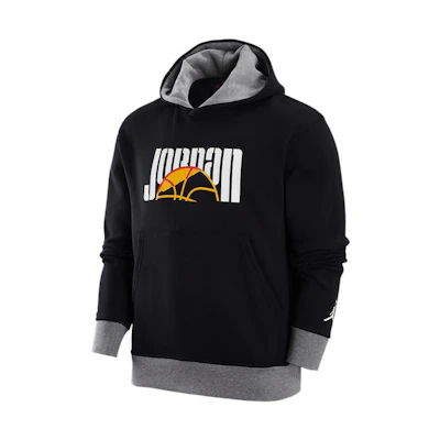 Jordan Brand Logo Printed Pullover Basketball Hoodie Black DV7749-010