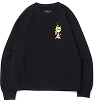 Jordan Brand x Rui Hachimura Flame Logo Embroidered Black Long Sleeve Crewneck DV3128-010 Jordan Brand x Rui Hachimura Flame Logo Embroidered Black Long Sleeve Crewneck DV3128-010