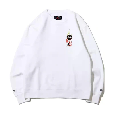 Jordan Brand Rui Hachimura White Flame Logo Embroidered Long Sleeve Sweatshirt DV3128-100