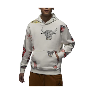 Jordan Brooklyn All-Over Print Fleece Hoodie Off-White FN4546-133