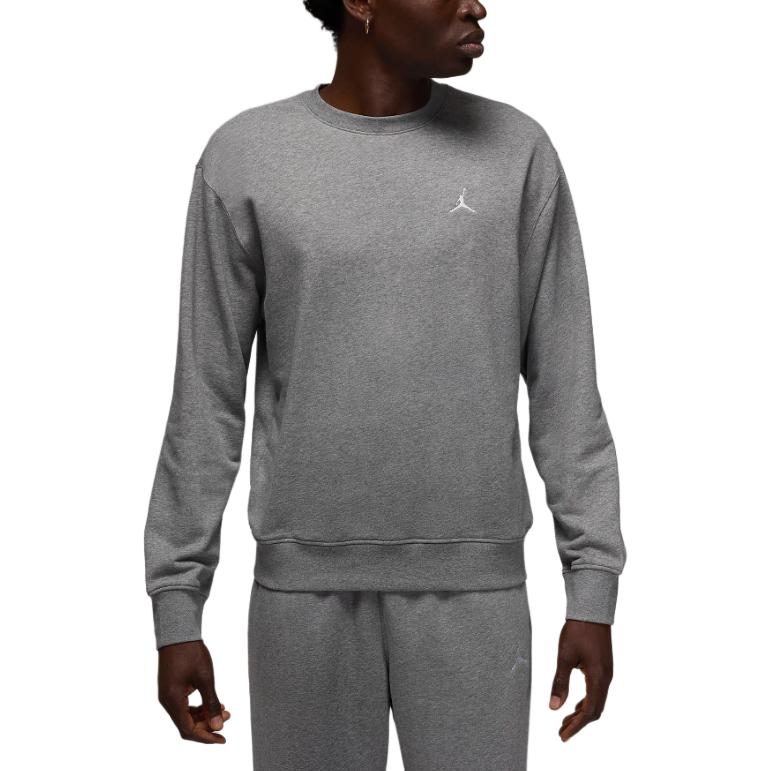 Jordan Brooklyn Comfort Crewneck Pullover Sweatshirt Carbon Grey FV7295-091