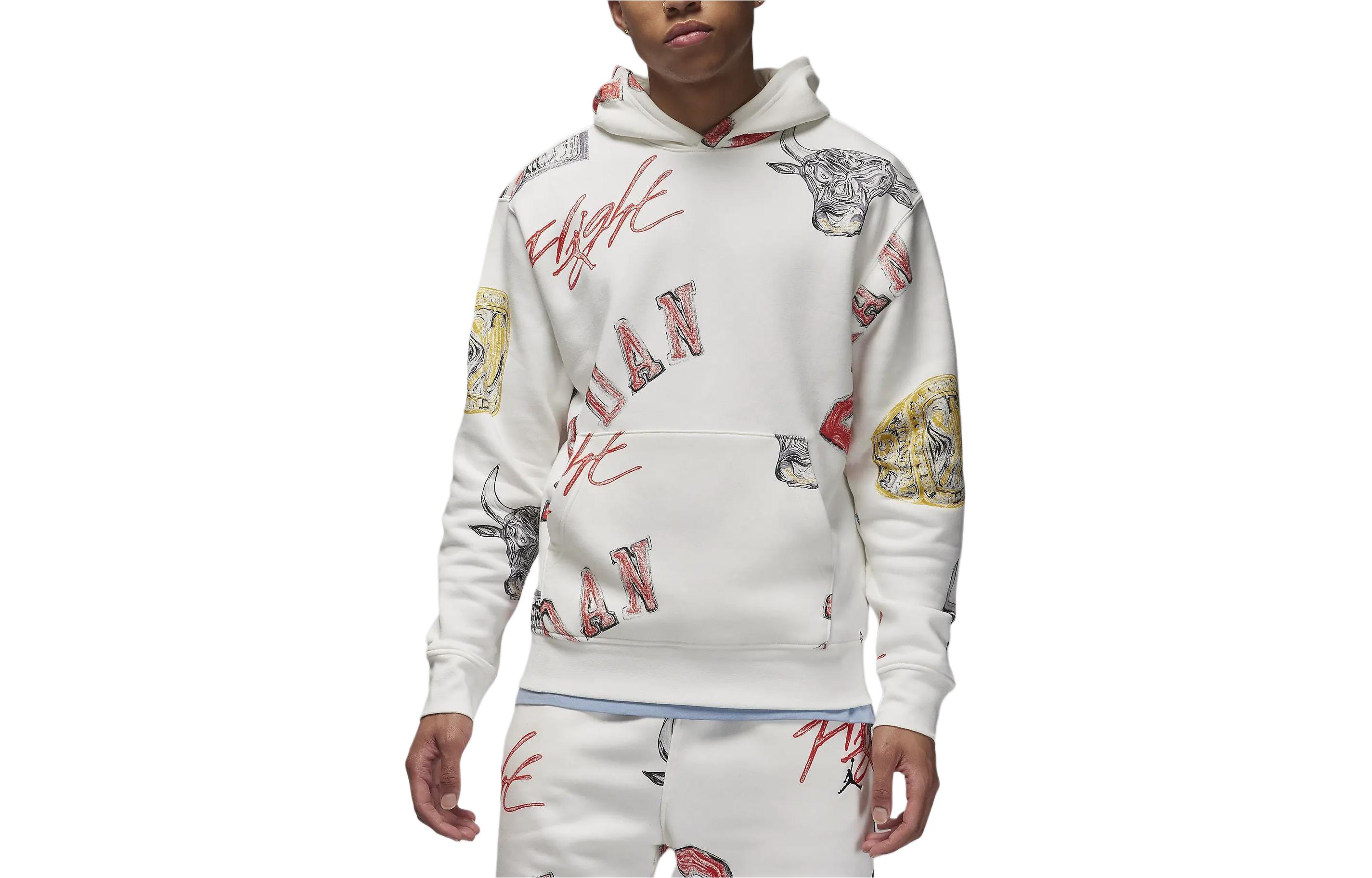 Jordan Brooklyn Fleece All-Over Print Hoodie Off-White FN4545-133