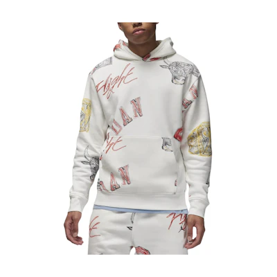 Jordan Brooklyn Fleece All-Over Print Hoodie Off-White FN4545-133