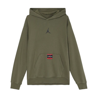 Jordan Brooklyn Fleece Hoodie Olive Green/Black Pullover Sweatshirt HV5046-222