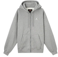 Jordan Brooklyn Fleece Hoodie Zip-Up Jacket Carbon Gray/Sail White IB7232-091 Jordan Brooklyn Fleece Hoodie Zip-Up Jacket Carbon Gray/Sail White IB7232-091