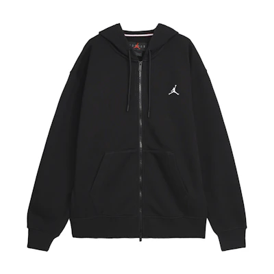Jordan Brooklyn Fleece Logo Embroidered Hoodie Jacket Black () FV7292-010