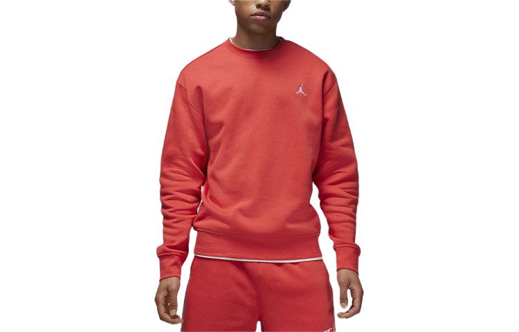 Jordan Brooklyn Fleece Solid Logo Crewneck Sweatshirt Watermelon Red FJ7776-604