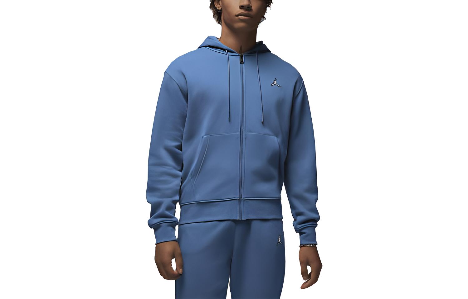 Jordan Brooklyn Fleece Solid Logo Drawstring Hoodie - Blue DQ7350-485