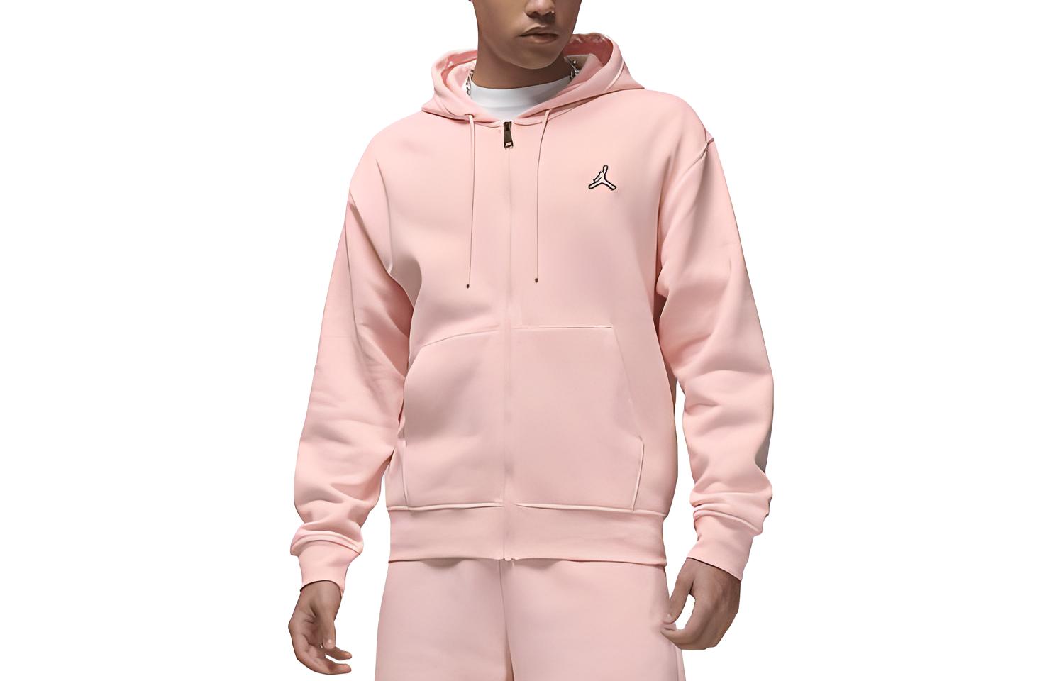 Jordan Brooklyn Fleece Solid Logo Drawstring Hoodie Pink () DQ7350-610