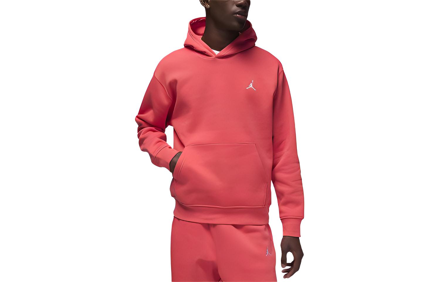 Jordan Brooklyn Fleece Solid Logo Hoodie Watermelon Red FJ7774-604