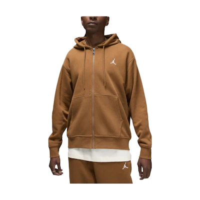 Jordan Brooklyn Logo Embroidered Yellow Zip Hoodie Jacket Loose Fit FJ7772-281