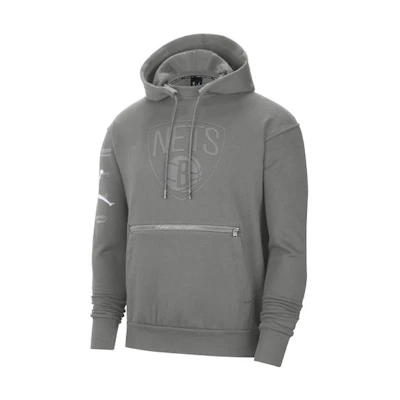 Jordan Brooklyn Nets Fleece Pullover Hoodie Grey () DB1517-002