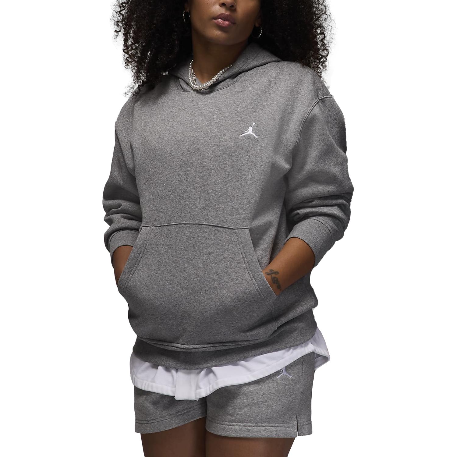 Jordan Brooklyn Pullover Hoodie Carbon Heather - Unisex, Soft & Breathable FV7281-091