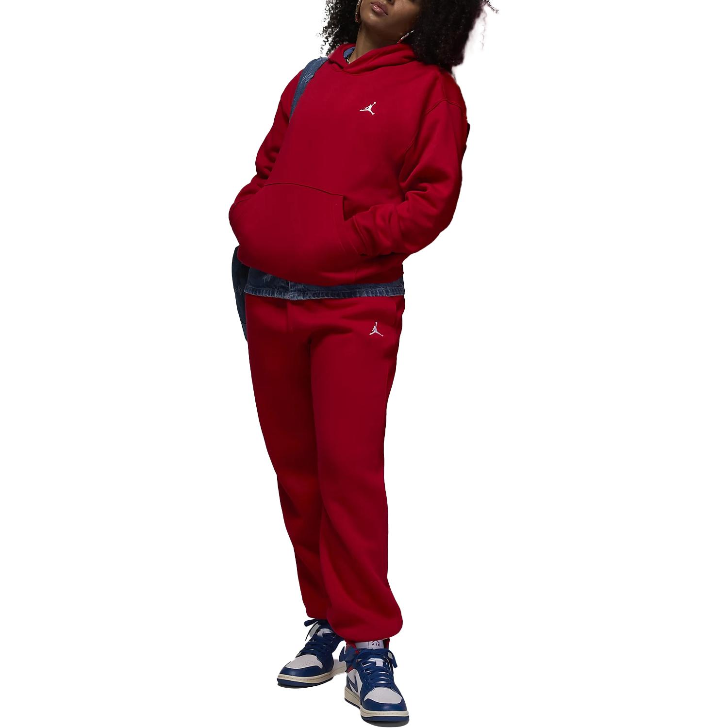 Jordan Brooklyn Pullover Hoodie Red - Soft, Breathable, Loose Fit Unisex FV7281-687