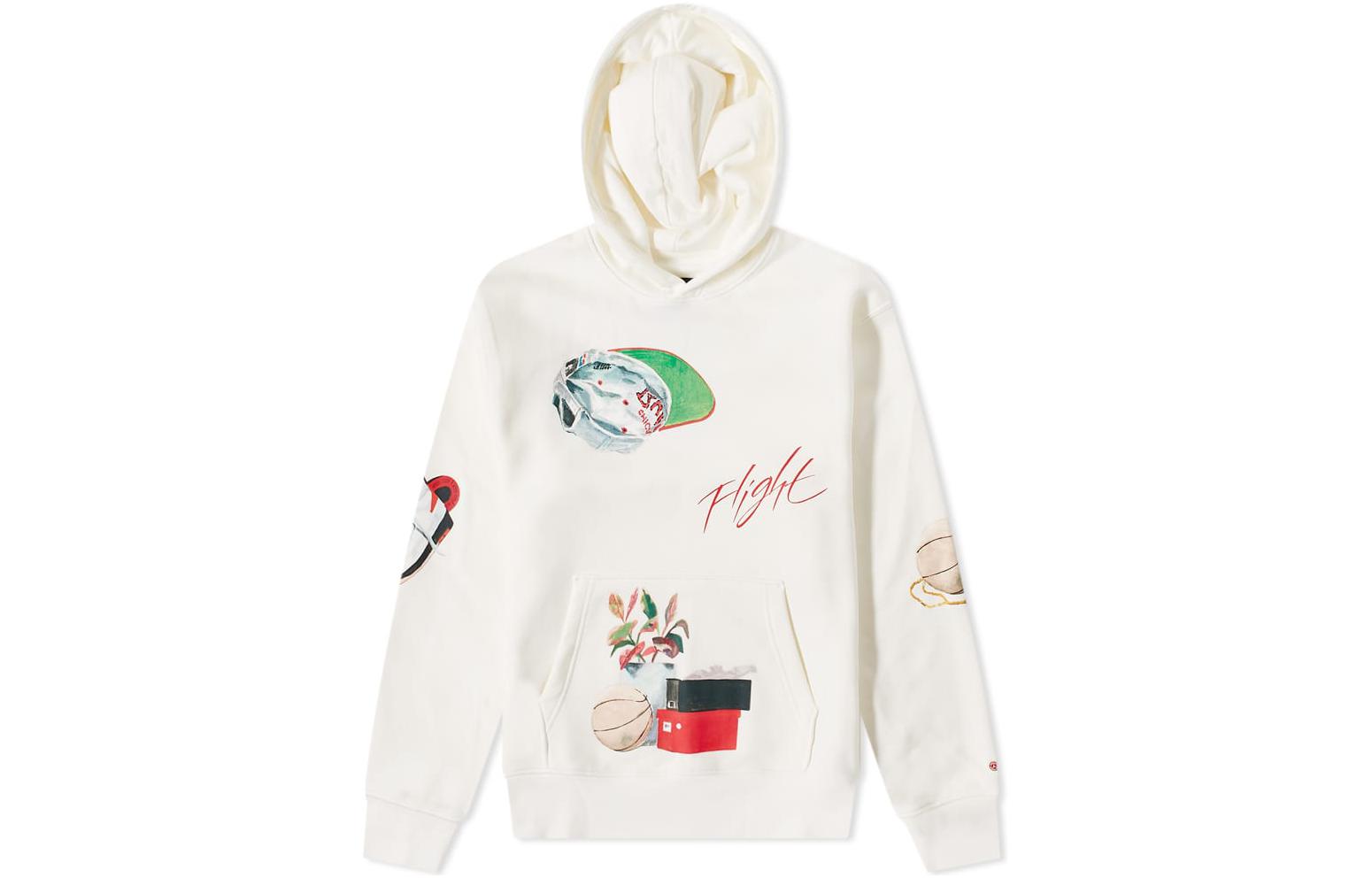 Jordan Cartoon Graphic Pullover Hoodie White Long Sleeve Sweatshirt DQ8043-133