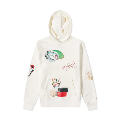 Jordan Cartoon Graphic Pullover Hoodie White Long Sleeve Sweatshirt DQ8043-133