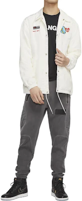 Jordan Cartoon Letter Earth Embroidery White Button-Up Jacket Long Sleeve CW4268-100 Lookbook Jordan Cartoon Letter Earth Embroidery White Button-Up Jacket Long Sleeve CW4268-100