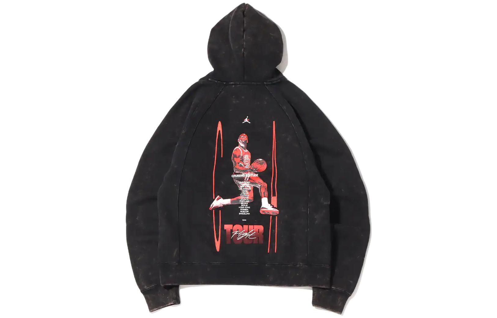 Jordan Casual Printed Pullover Hoodie Black - Perfect Gift for Men DJ0208-010