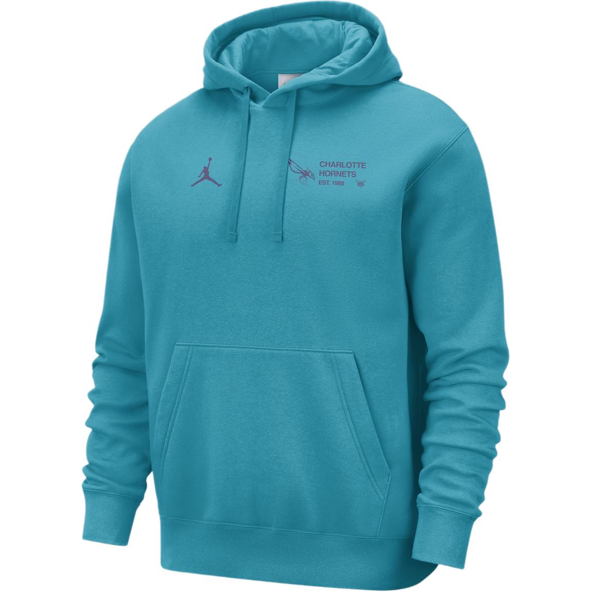 Jordan Charlotte Hornets Club Courtside Hoodie Blue - Casual Comfort Wear FV3344-415
