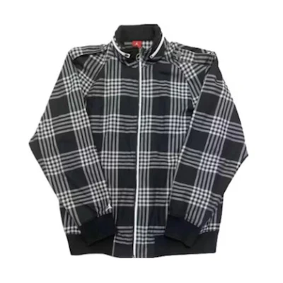 Jordan Checkered Collar Long Sleeve Zipper Jacket Black 256101-010