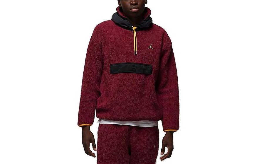 Jordan Cherrywood Red Hoodie Solid Long Sleeve Pullover DV1582-680