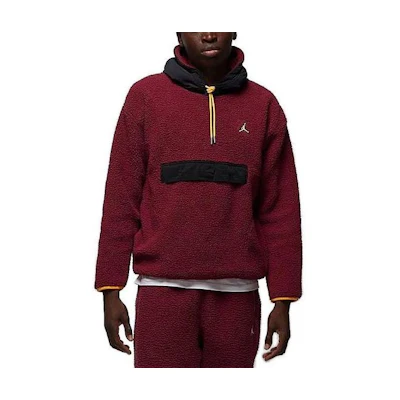 Jordan Cherrywood Red Hoodie Solid Long Sleeve Pullover DV1582-680