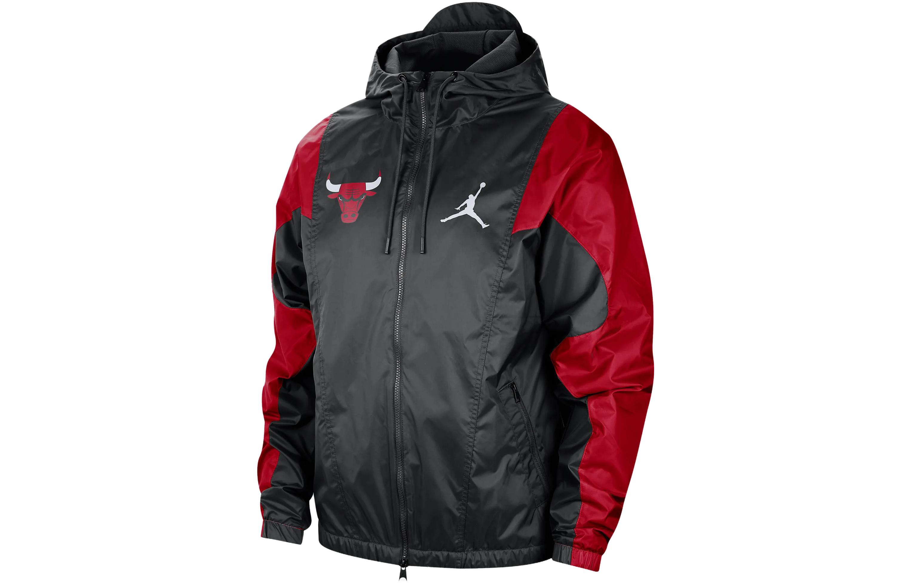 Jordan Chicago Bulls Courtside Statement Logo Animal Print Hoodie Black Jacket DN9788-010