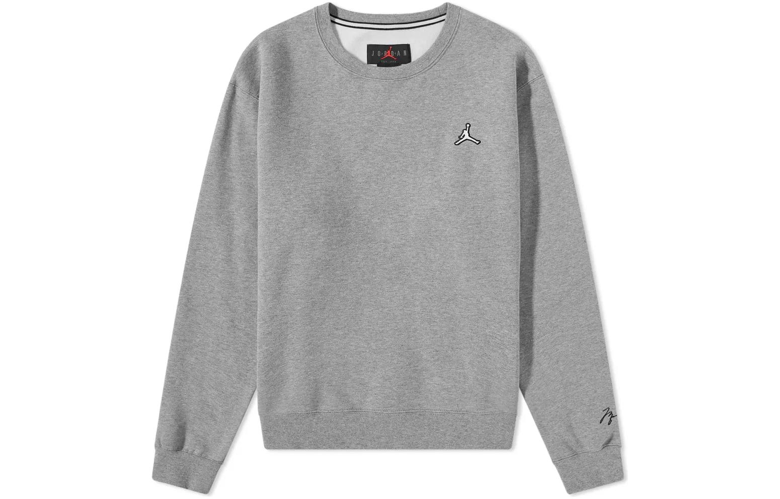 Jordan Classic Jumpman Logo Grey Crewneck Sweatshirt Long Sleeve DN7954-091