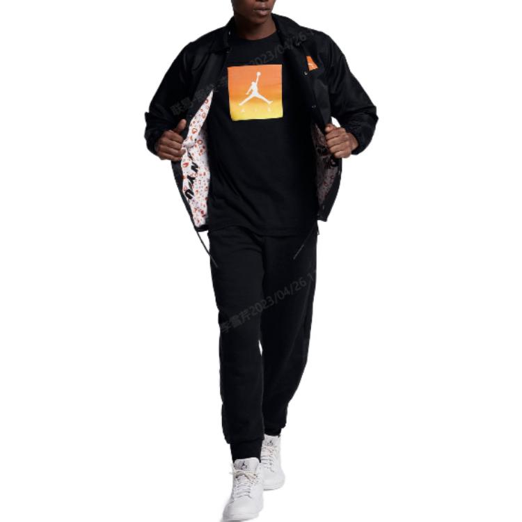 Shop Jordan 教練夾克 GATORAGE 黑色單排扣外套 AJ1178-010