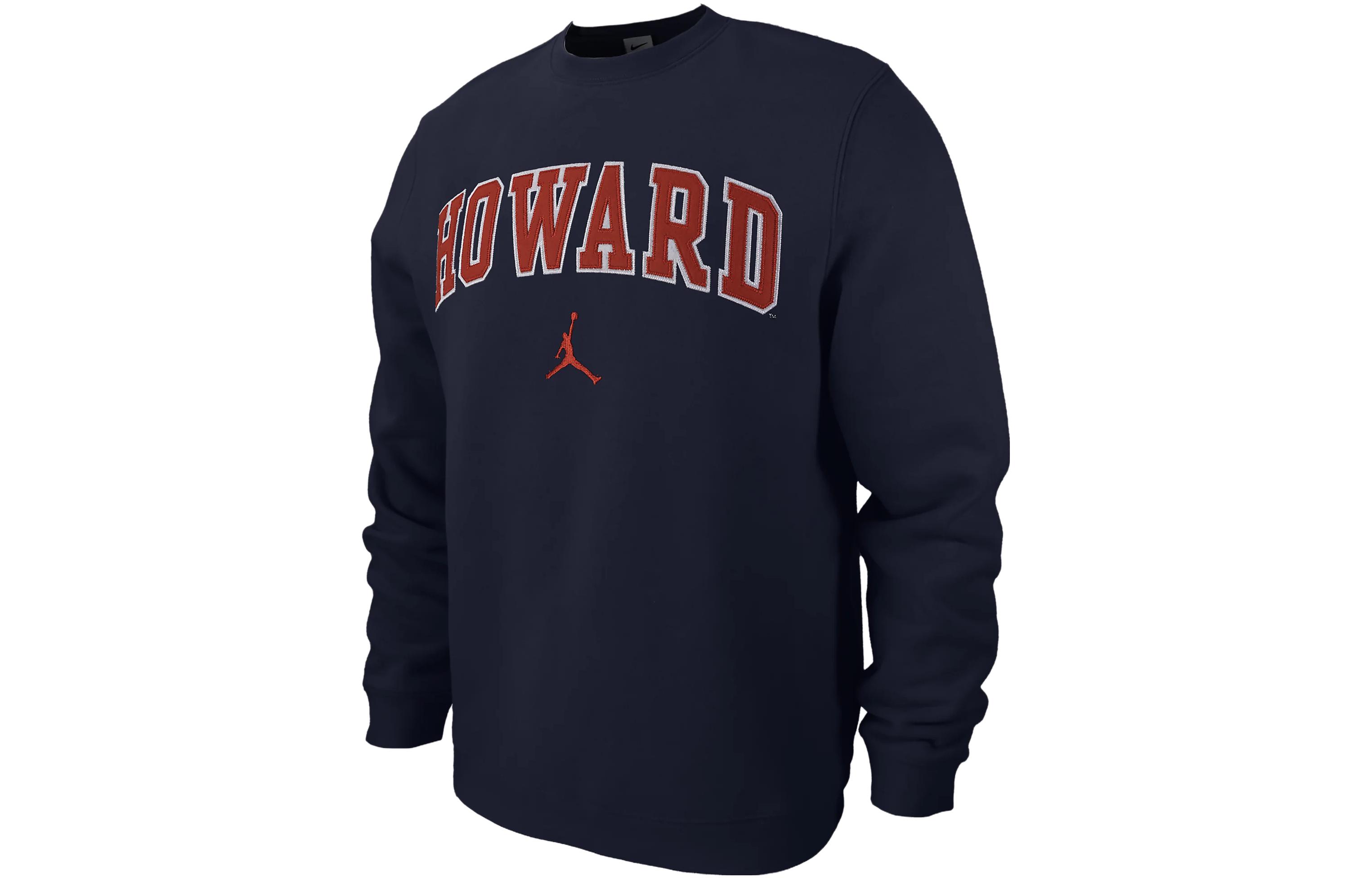Jordan College Crew-Neck Sweatshirt Navy Blue Retro Letter Print Long Sleeve M33239T301-HOW