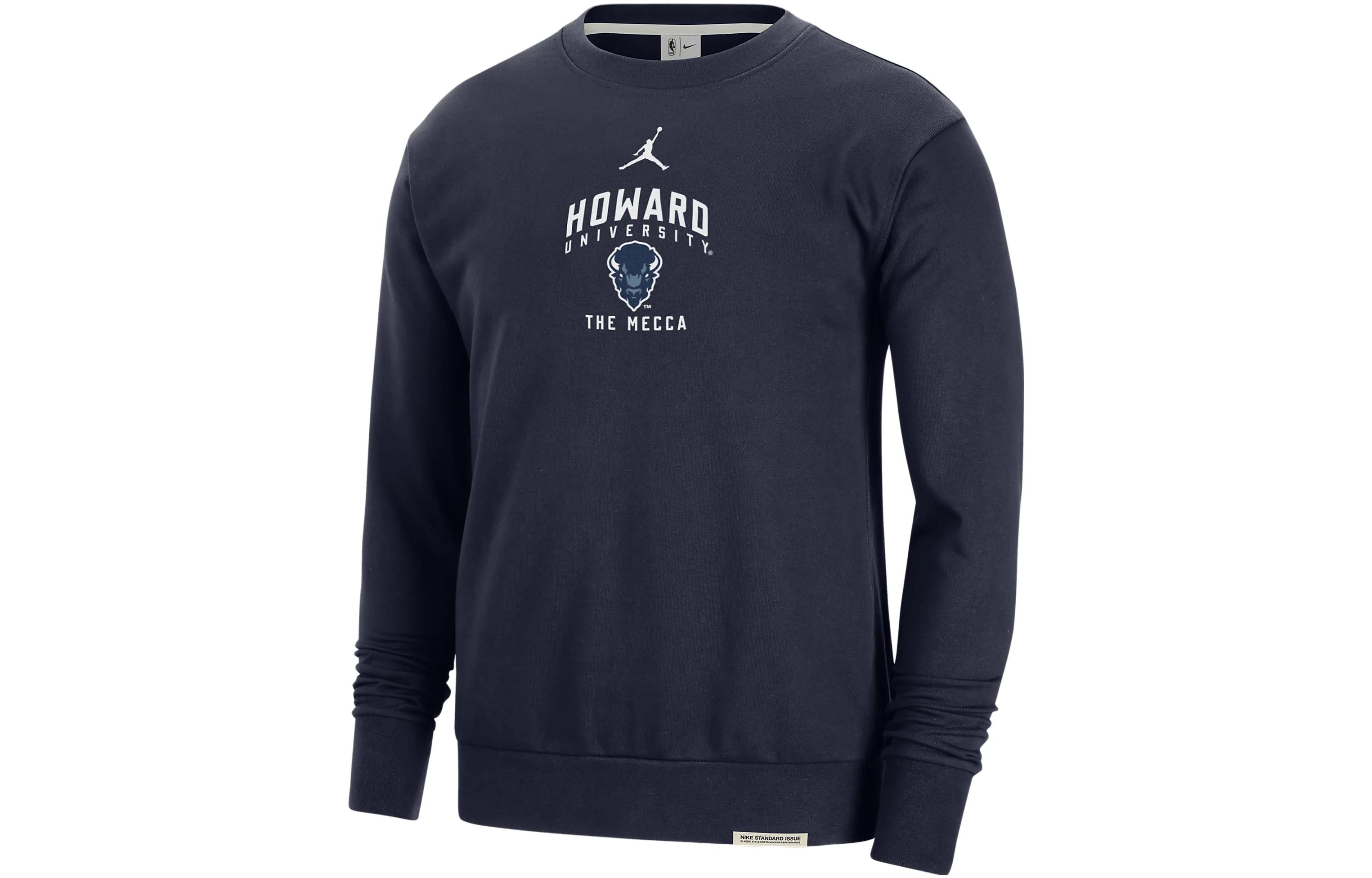 Jordan College Fleece Crew-Neck Sweatshirt Navy Blue Letter Logo Pullover M33275P981H-HOW