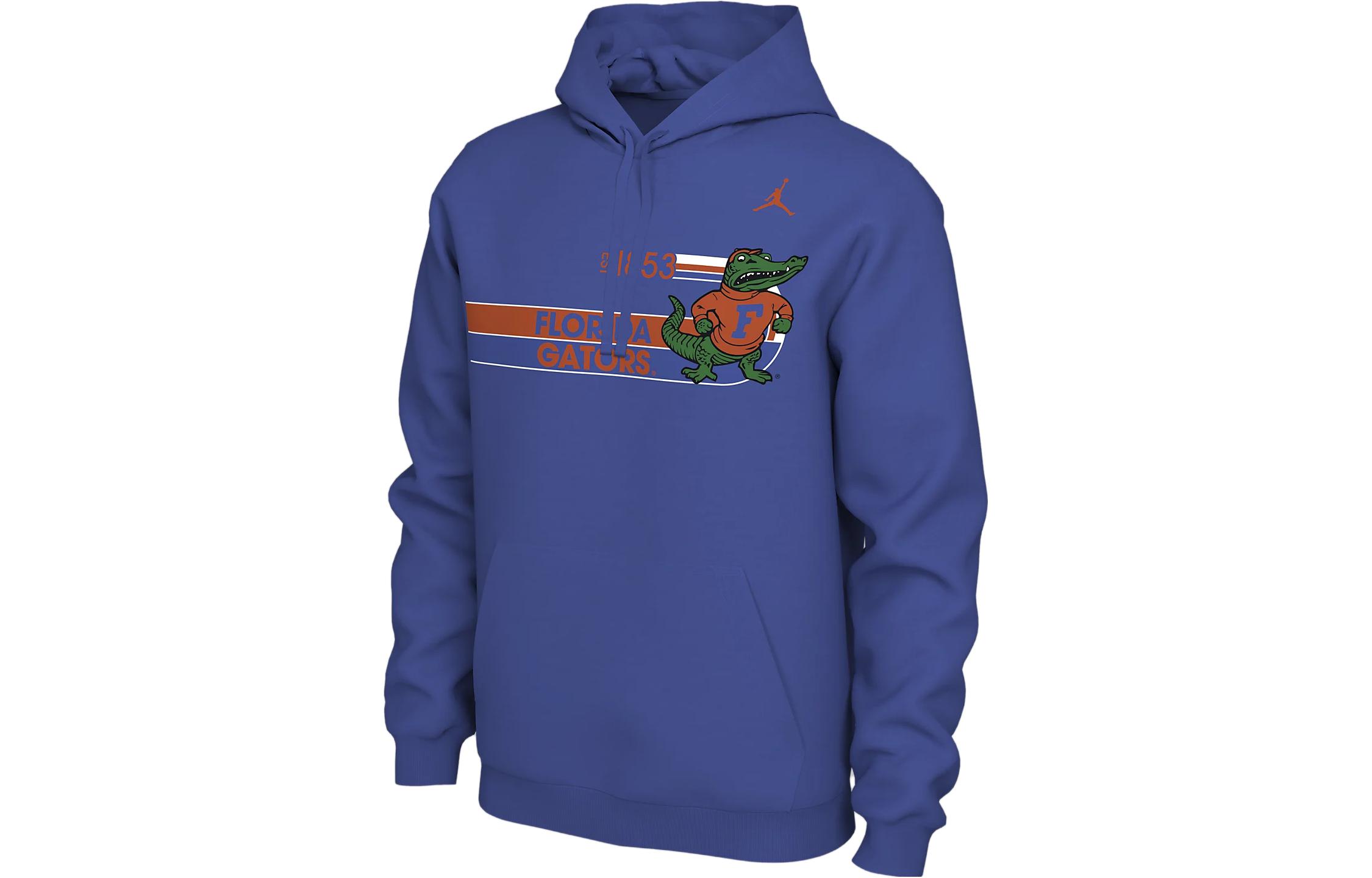 Jordan College Logo Printed Pullover Hoodie Blue - Long Sleeve HF7224-480
