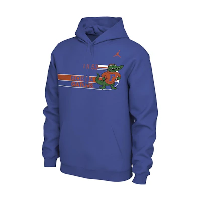 Jordan College Logo Printed Pullover Hoodie Blue - Long Sleeve HF7224-480