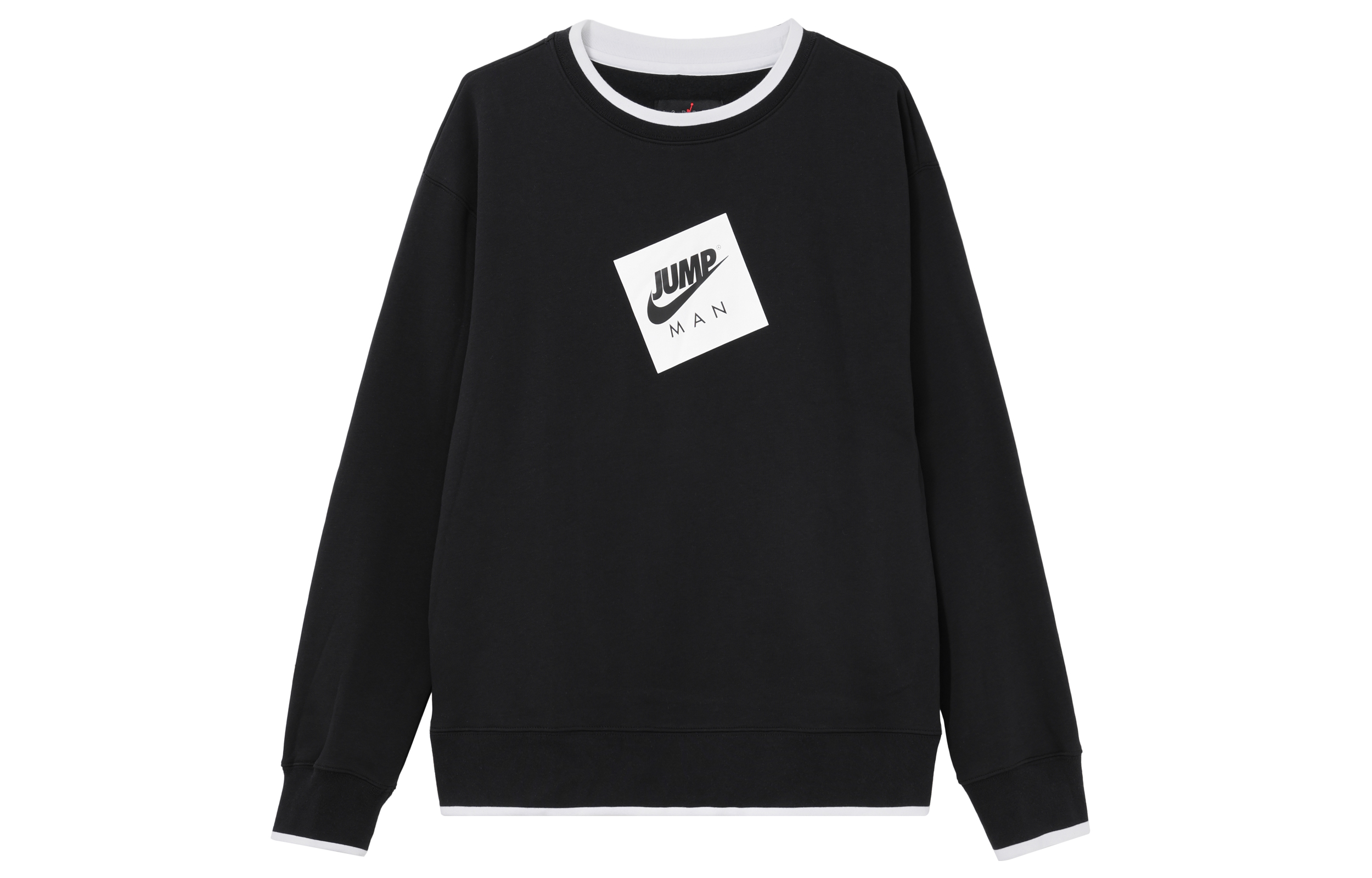 Jordan Contrast Logo Patch Crewneck Pullover Sweatshirt Black DV4524-010