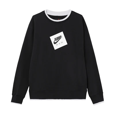 Jordan Contrast Logo Patch Crewneck Pullover Sweatshirt Black DV4524-010